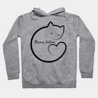 Mama kitten mini heart Hoodie